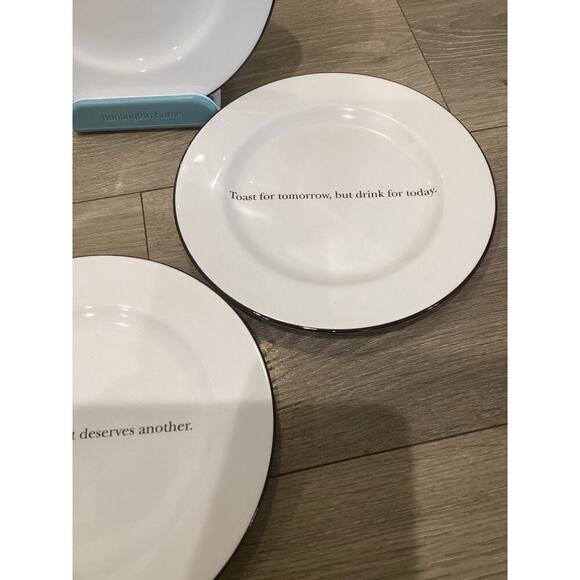 Pottery Barn Appetizer Plate Set Quote Funny Bar Cart Party Hostess Gift Classic - Picture 4 of 7